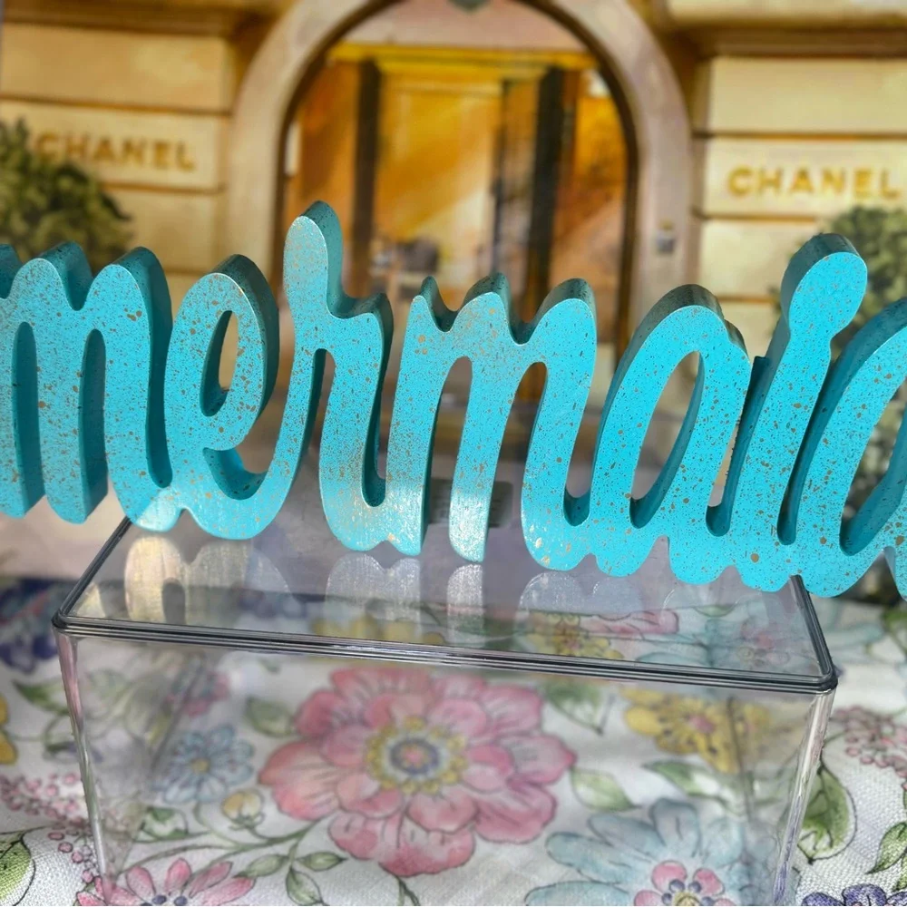 “Sea breeze with gold splash-mermaid Home Decor Set 10 items!